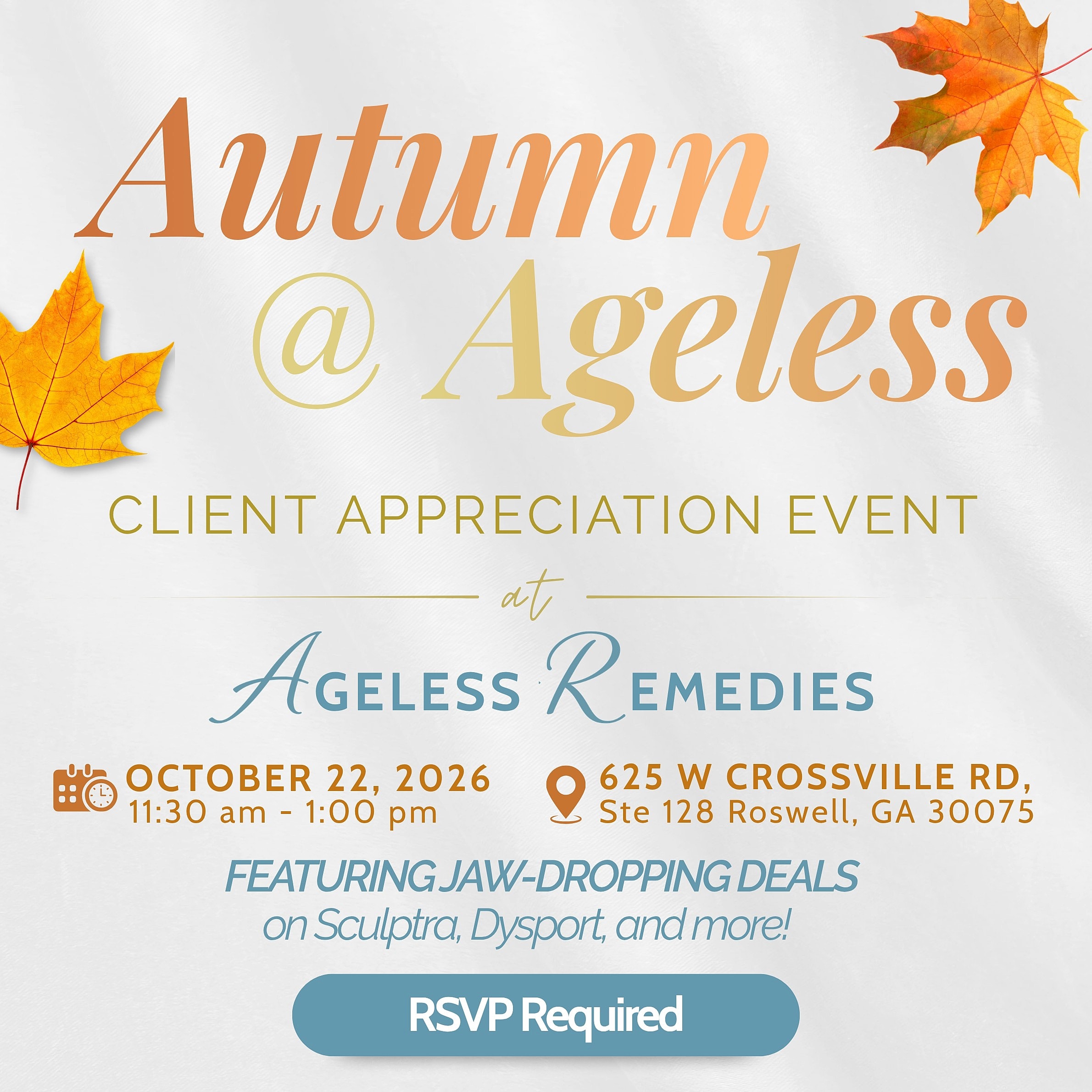 Autumn client appreciation event at Ageless Remedies