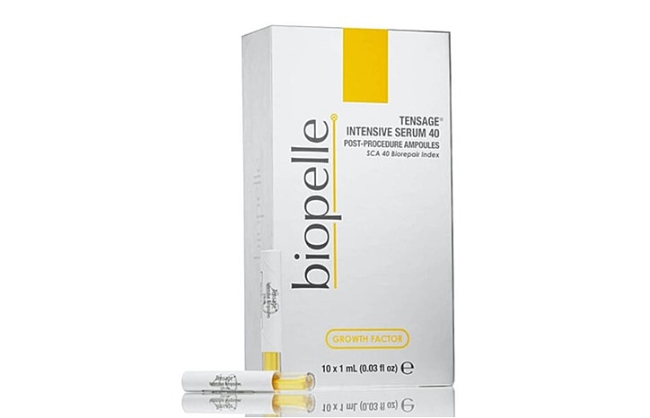 Biopelle Tensage Intensive Serum packaging and ampoules.