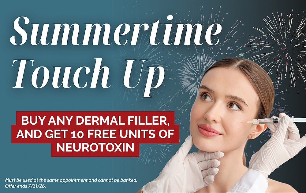 Promotional image for dermal filler offer.