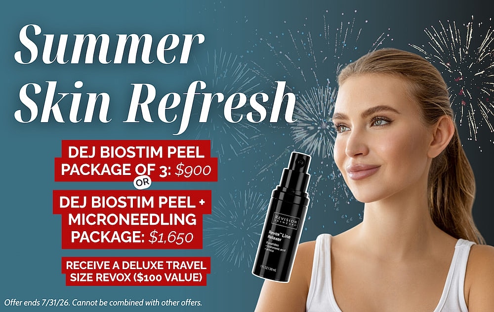 Summer skin treatment promotion with pricing details