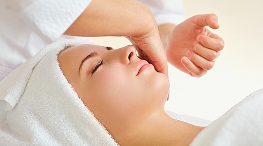 Woman receiving a medical facial at a medspa