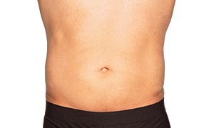 Male torso with visible abdomen and belly button