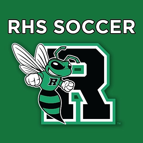 RHS Soccer logo with bee mascot.