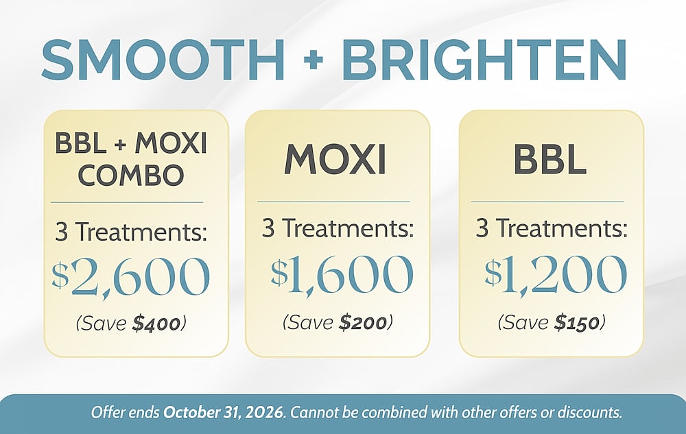Smooth and brighten treatment pricing and offers.
